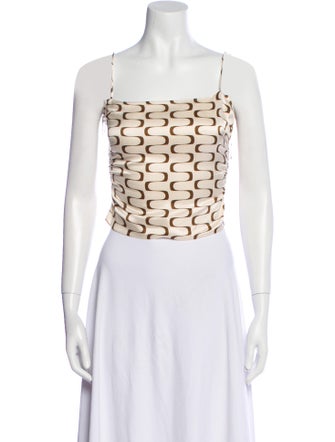 Reformation Silk Printed Crop Top