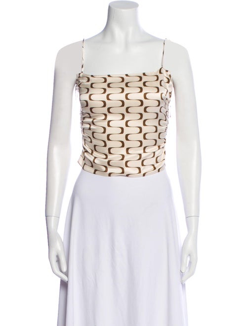 Reformation Silk Printed Crop Top