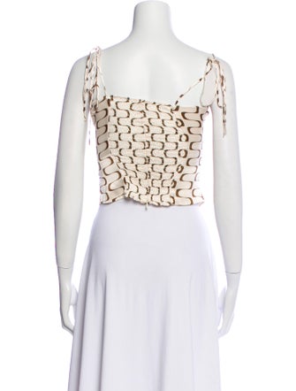 Reformation Silk Printed Crop Top