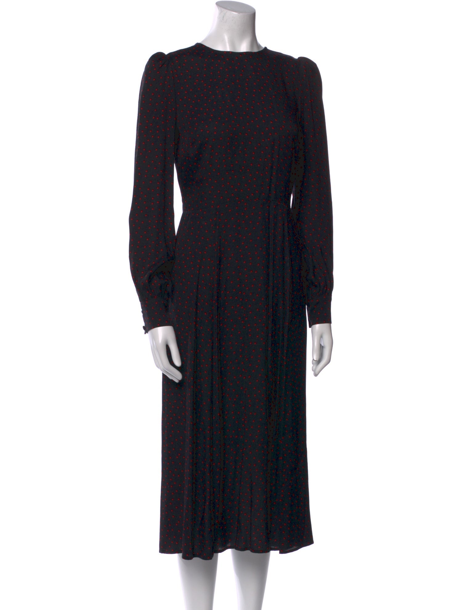 Reformation Polka Dot Print Midi Length Dress
