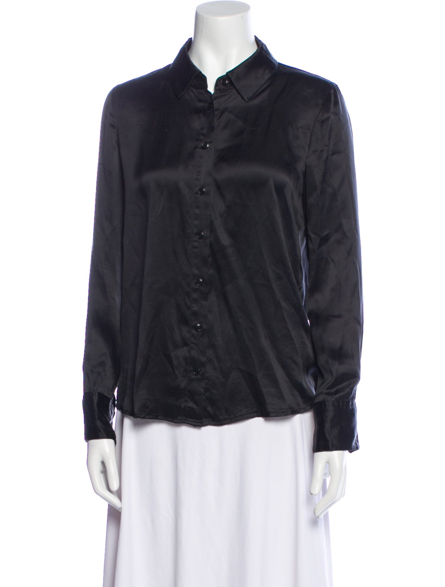 Reformation Silk Long Sleeve Button-Up Top