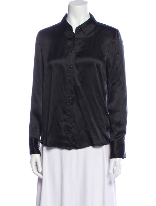 Reformation Silk Long Sleeve Button-Up Top