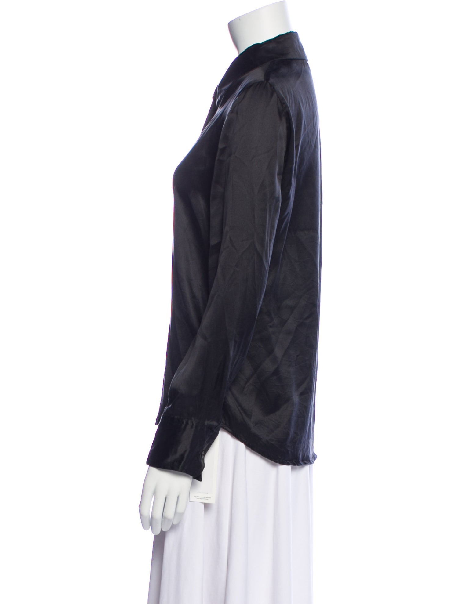 Reformation Silk Long Sleeve Button-Up Top