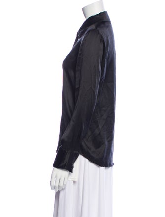 Reformation Silk Long Sleeve Button-Up Top