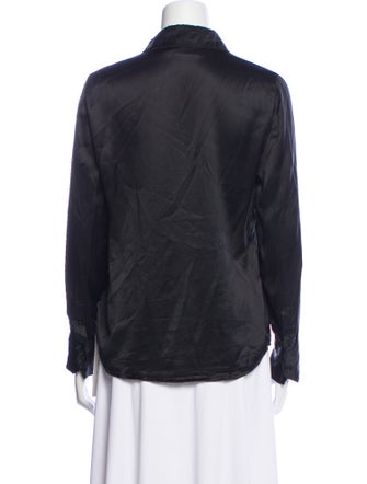 Reformation Silk Long Sleeve Button-Up Top