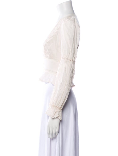 Reformation V-Neck Long Sleeve Crop Top