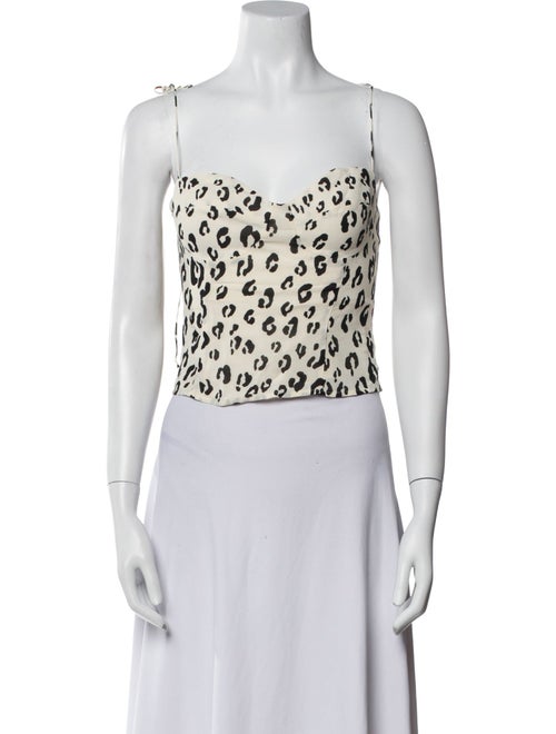 Reformation Animal Print Square Neckline Crop Top