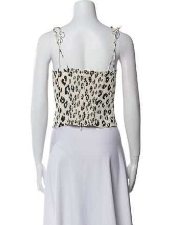 Reformation Animal Print Square Neckline Crop Top