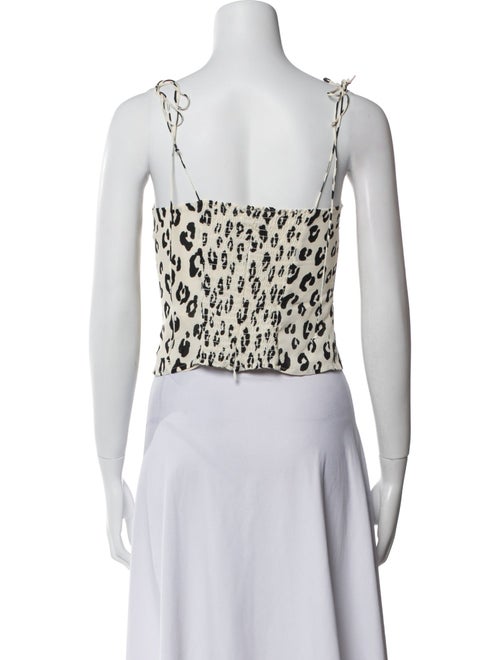 Reformation Animal Print Square Neckline Crop Top