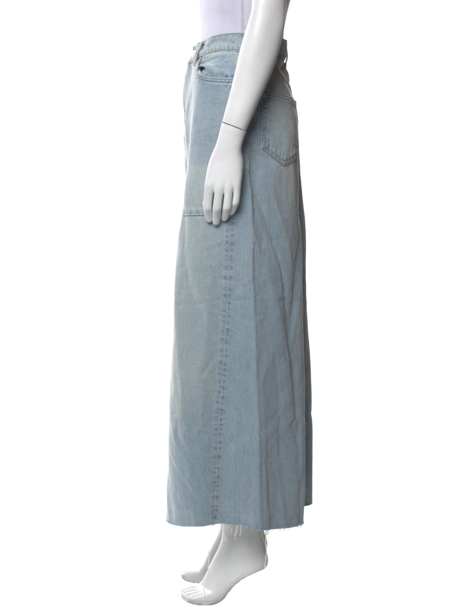 Reformation Distressed Accents Long Skirt