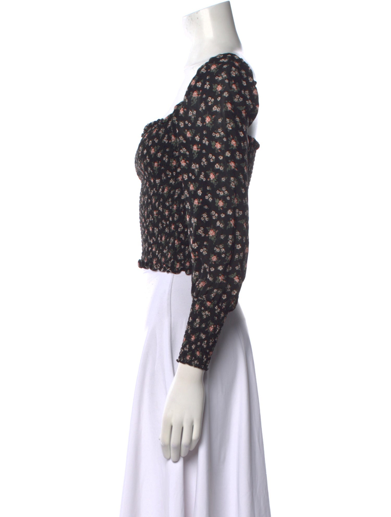 Reformation Floral Print Square Neckline Crop Top