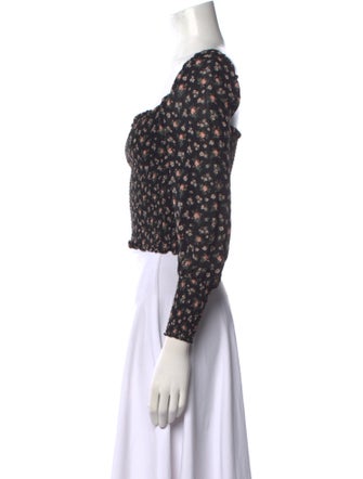 Reformation Floral Print Square Neckline Crop Top