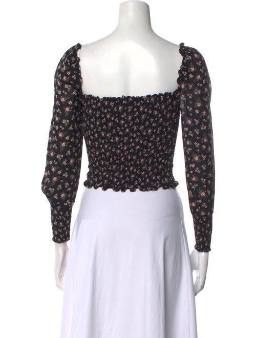 Reformation Floral Print Square Neckline Crop Top