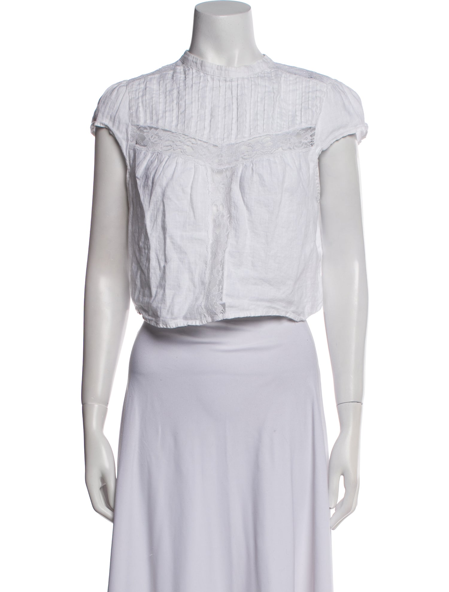 Reformation Linen Mock Neck Crop Top