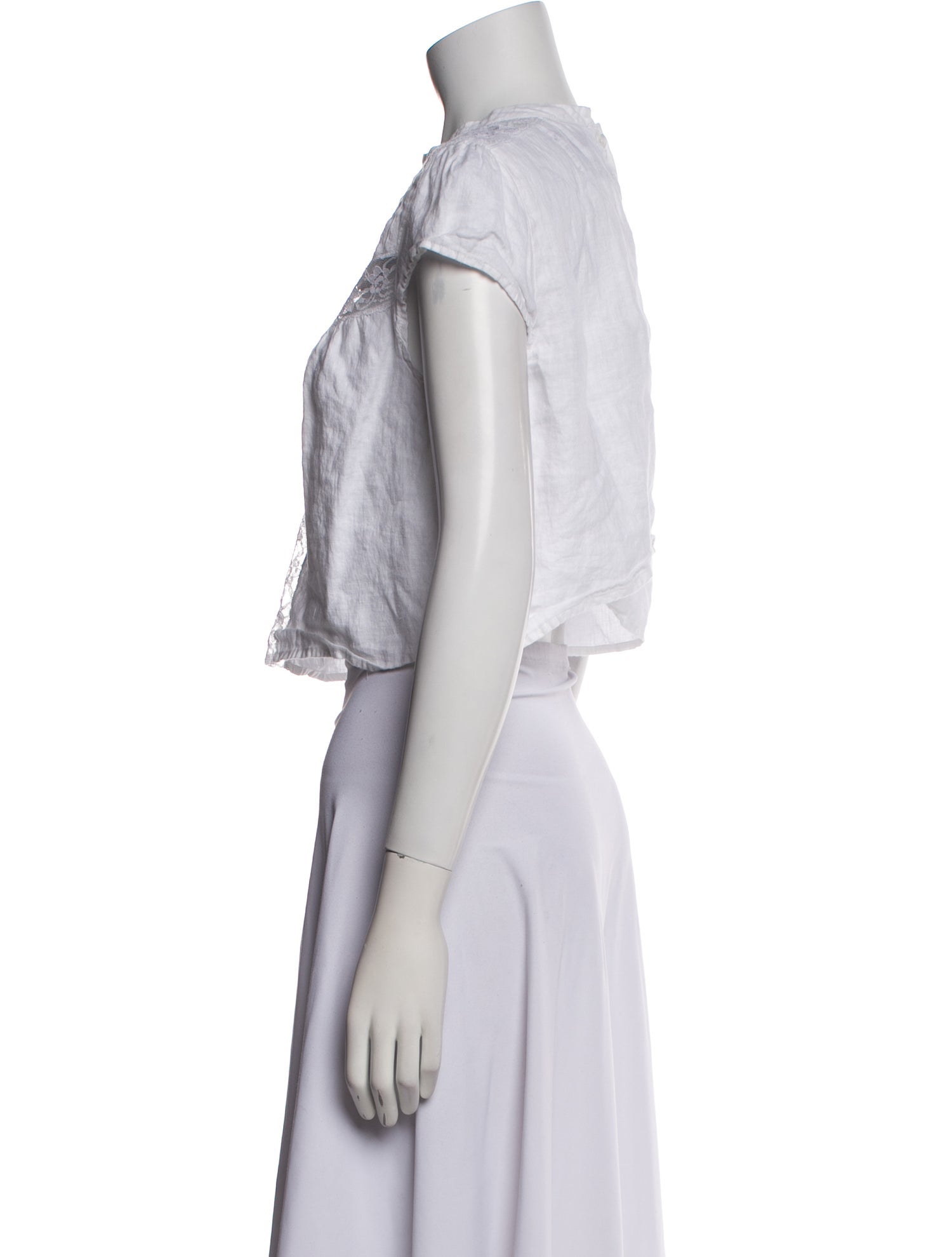 Reformation Linen Mock Neck Crop Top