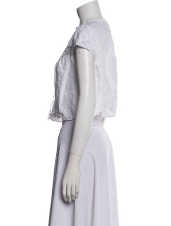 Reformation Linen Mock Neck Crop Top