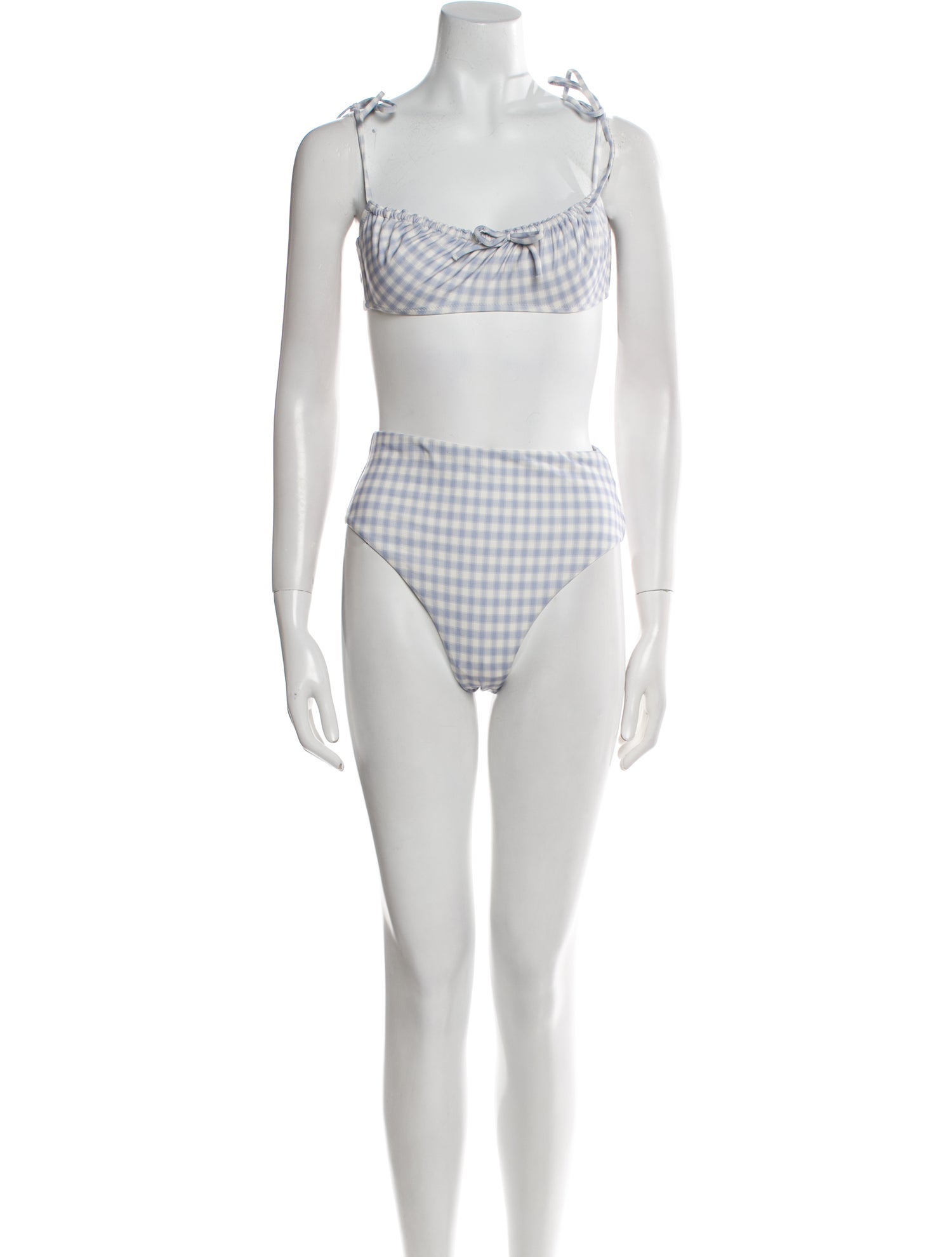 Reformation Plaid Print Bow Accents Bikini w/ Tags