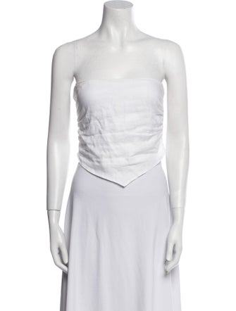 Reformation Linen Strapless Crop Top