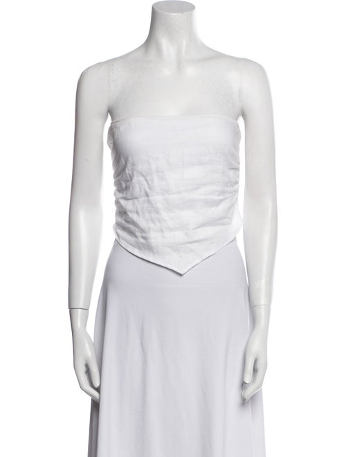 Reformation Linen Strapless Crop Top
