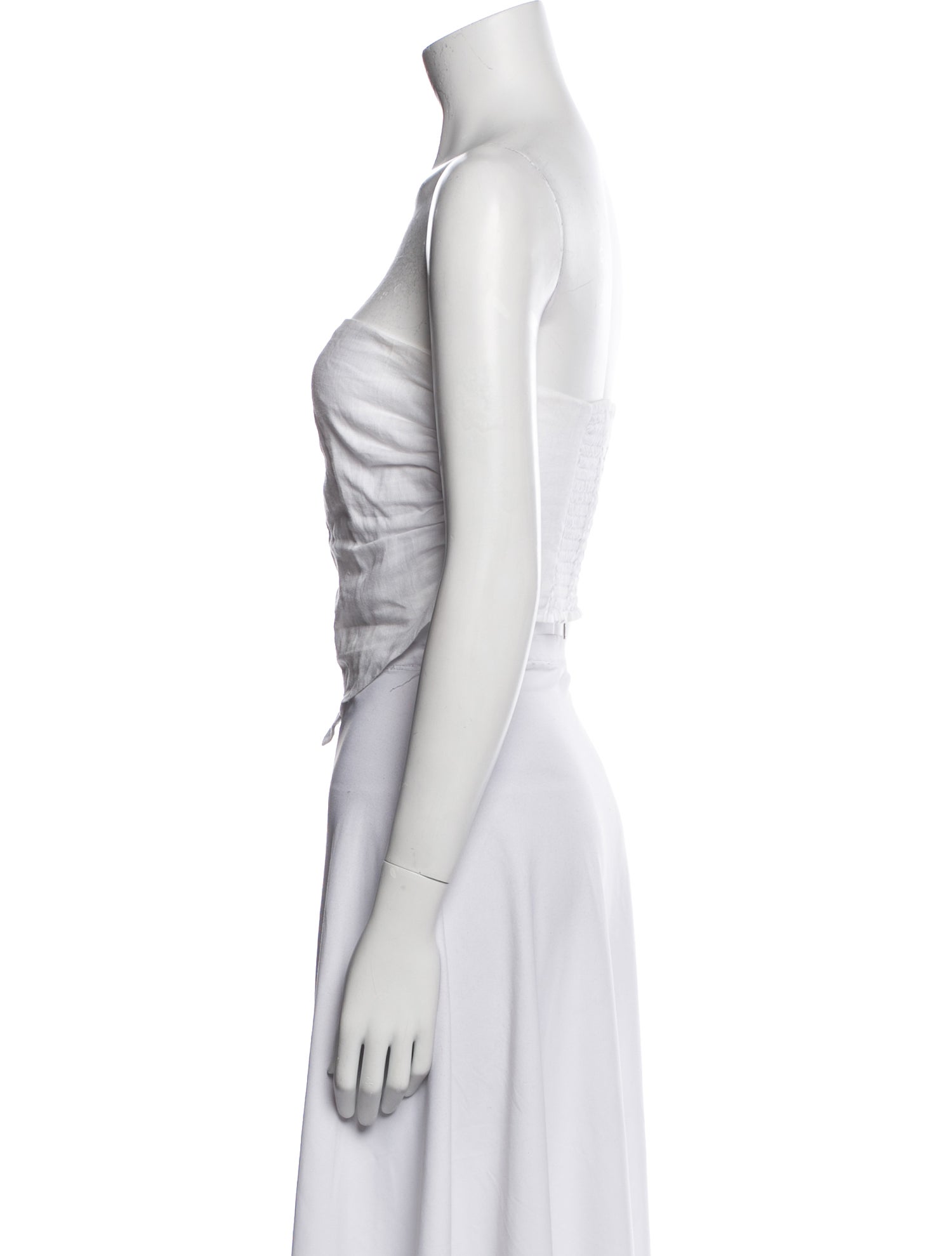 Reformation Linen Strapless Crop Top