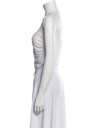 Reformation Linen Strapless Crop Top