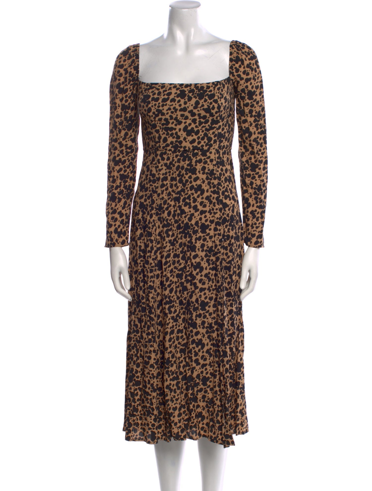 Reformation Animal Print Midi Length Dress