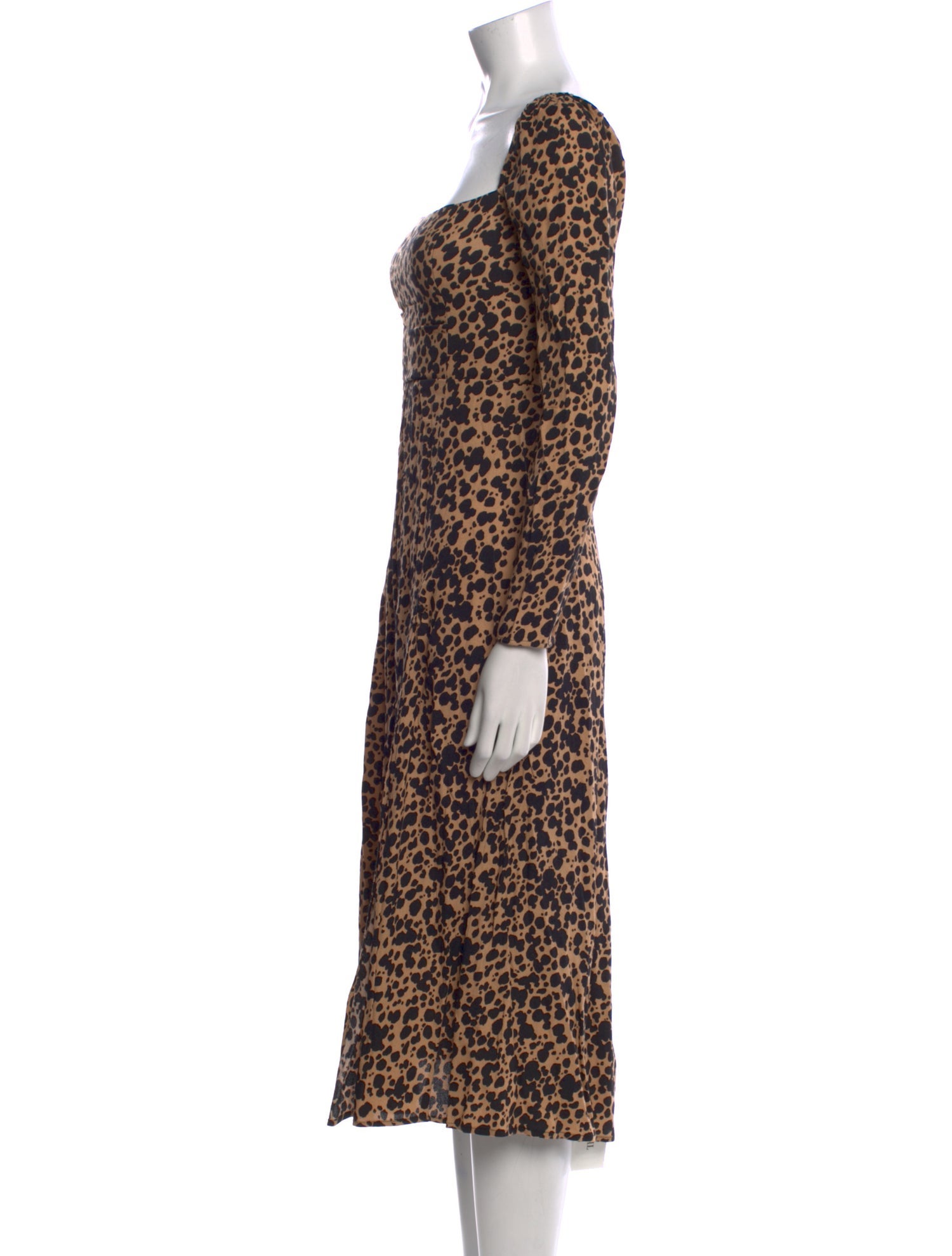 Reformation Animal Print Midi Length Dress