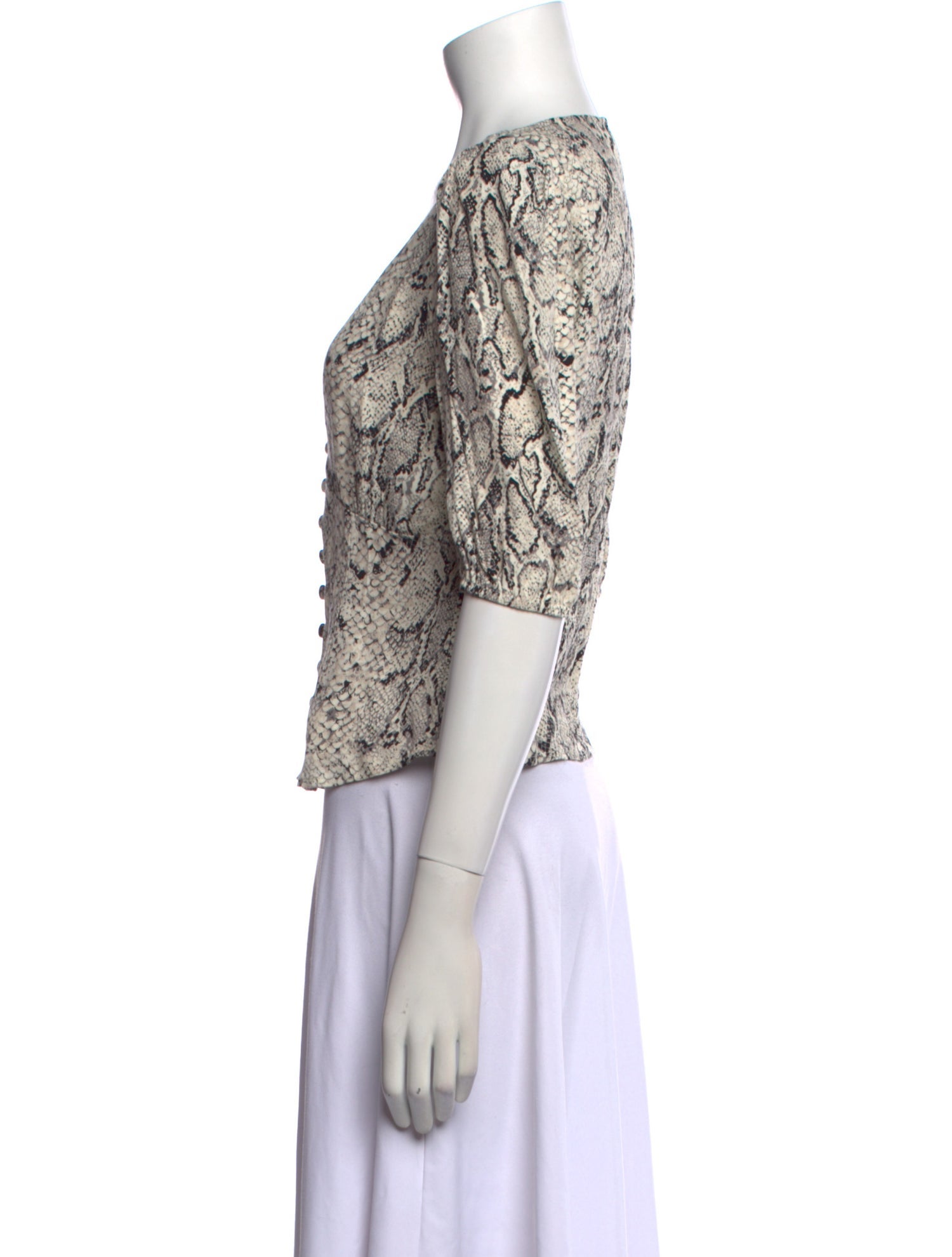 Reformation Animal Print V-Neck Crop Top