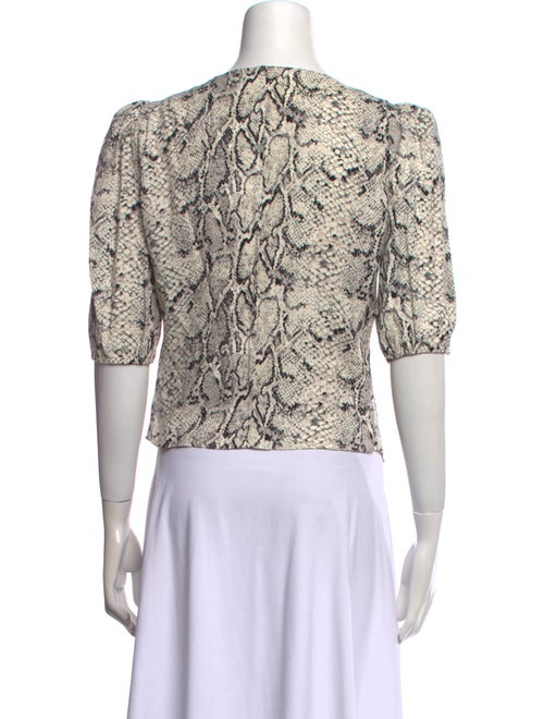 Reformation Animal Print V-Neck Crop Top