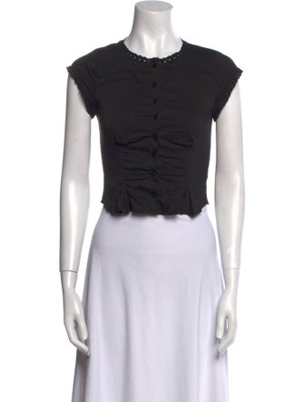 Reformation Crew Neck Short Sleeve Crop Top