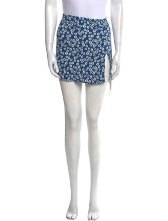 Reformation Floral Print Mini Skirt