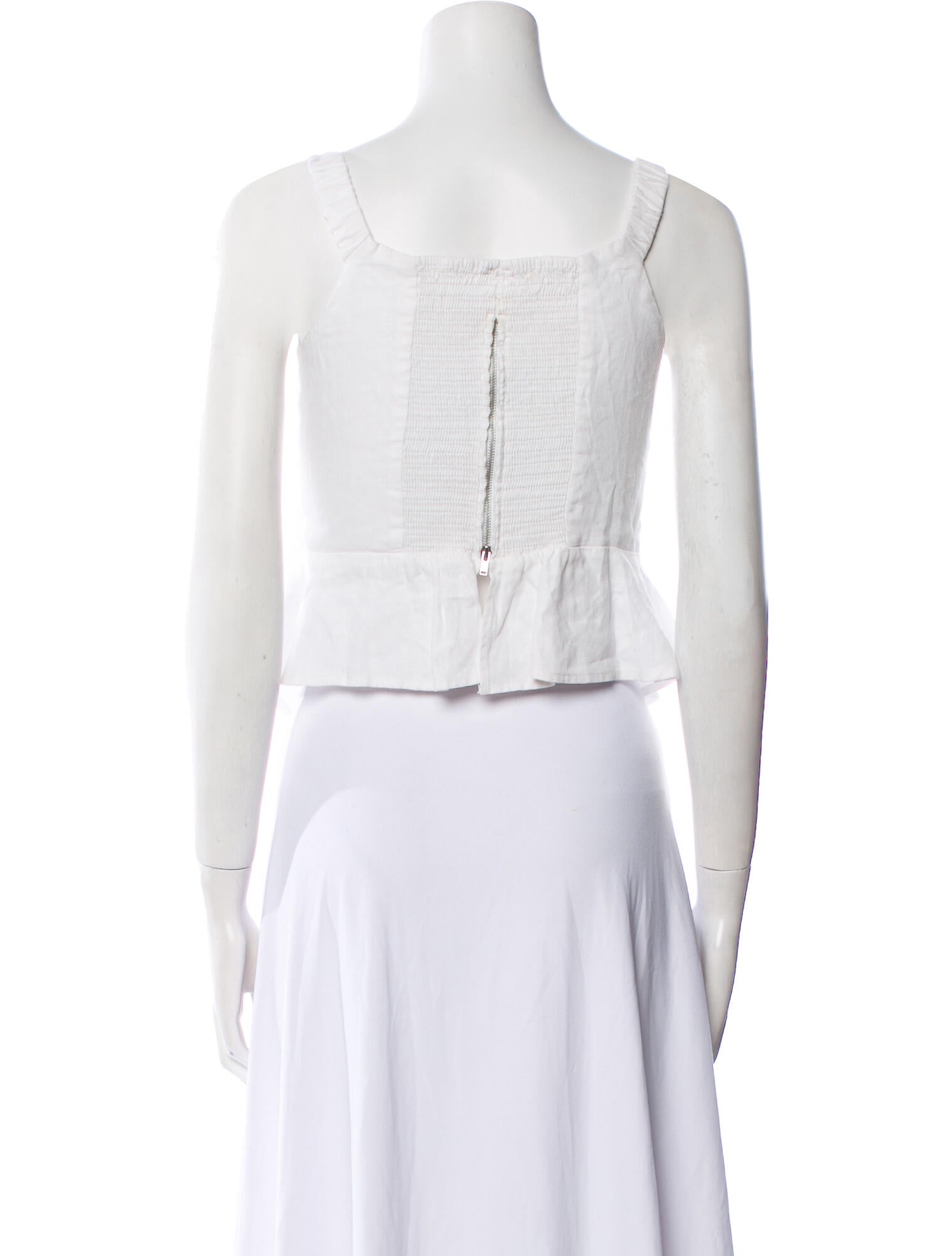 Reformation Linen V-Neck Crop Top