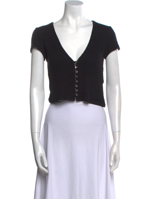 Reformation V-Neck Short Sleeve Crop Top