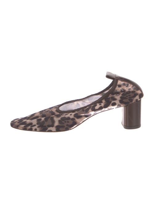 Reformation Mesh Animal Print Slingback Pumps