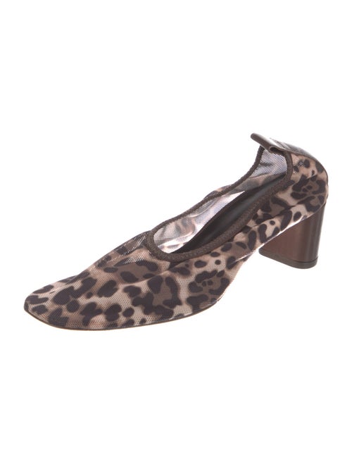 Reformation Mesh Animal Print Slingback Pumps
