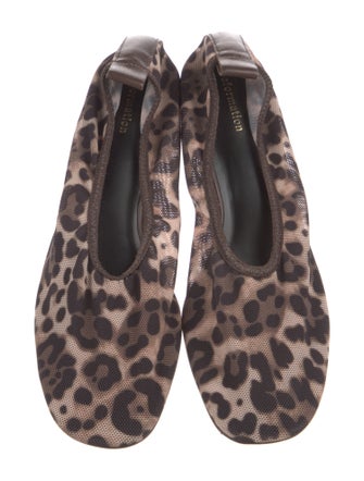 Reformation Mesh Animal Print Slingback Pumps