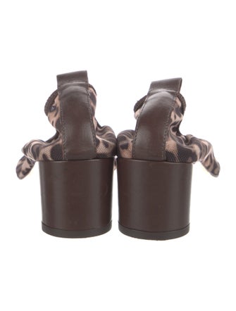 Reformation Mesh Animal Print Slingback Pumps