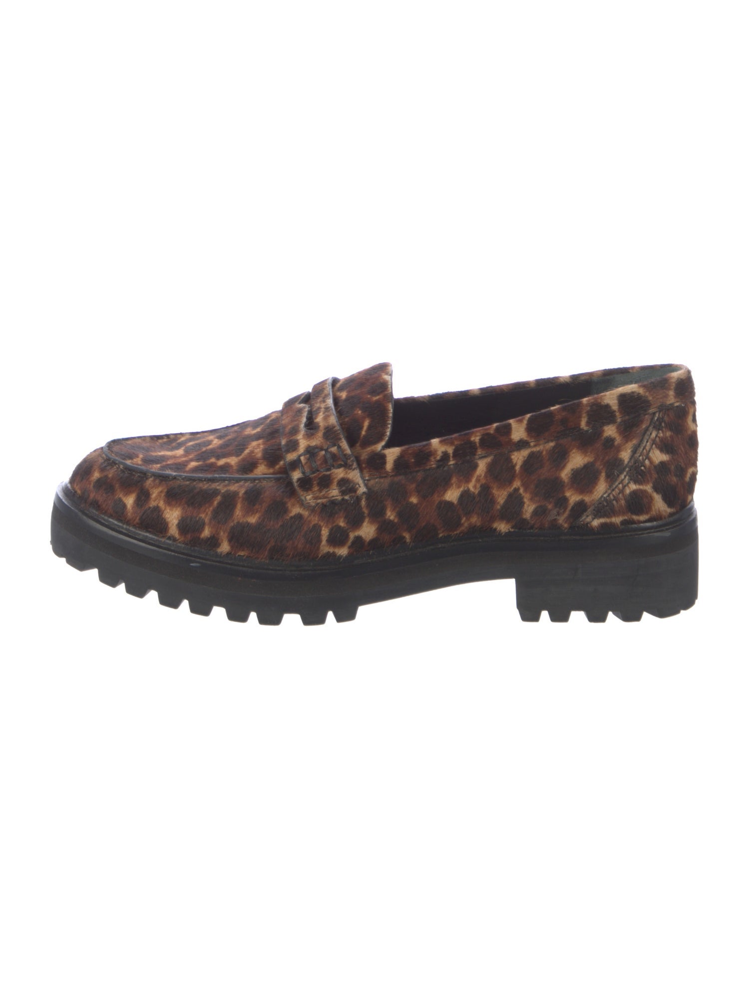 Reformation Ponyhair Animal Print Loafers