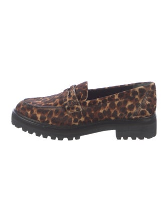 Reformation Ponyhair Animal Print Loafers