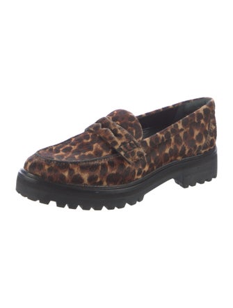Reformation Ponyhair Animal Print Loafers