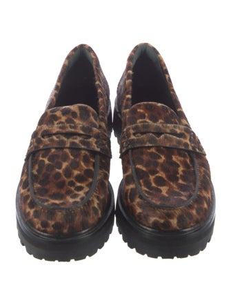 Reformation Ponyhair Animal Print Loafers