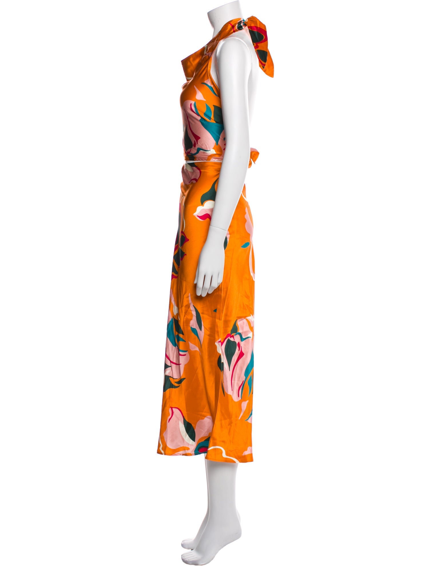 Reformation Silk Floral Print Skirt Set