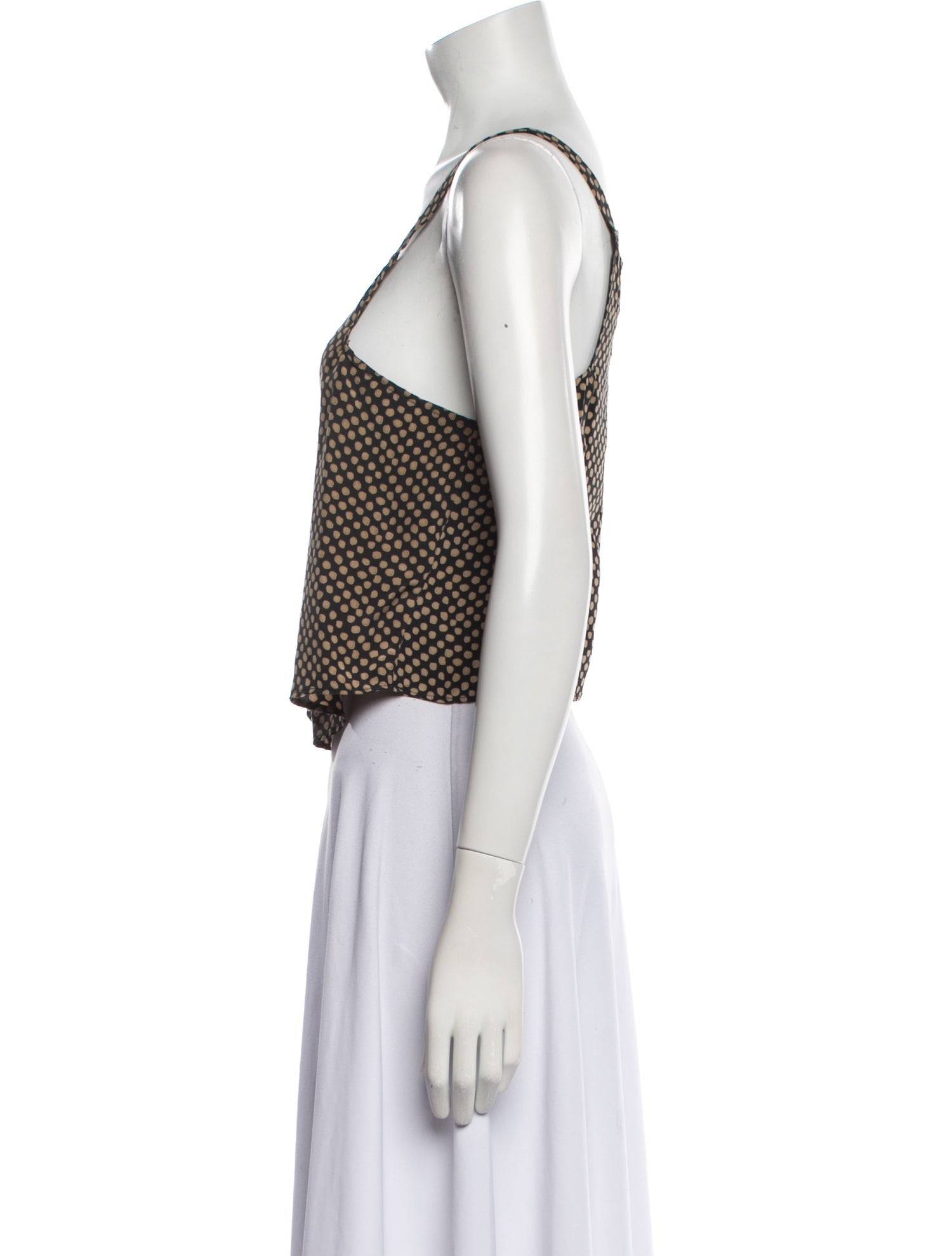 Reformation Polka Dot Print Square Neckline Crop Top