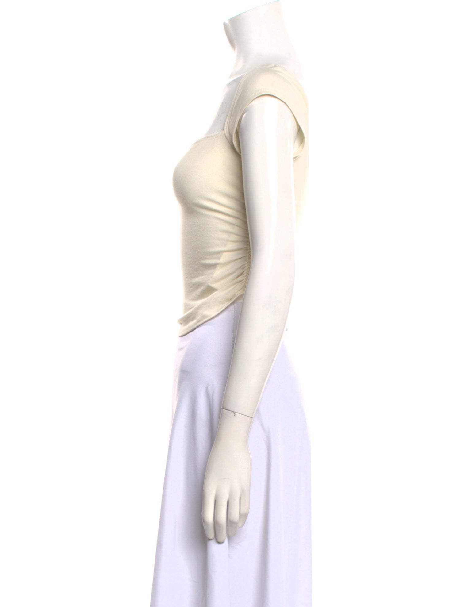 Reformation Square Neckline Short Sleeve Crop Top