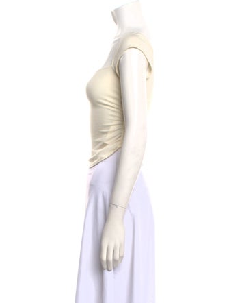 Reformation Square Neckline Short Sleeve Crop Top