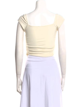 Reformation Square Neckline Short Sleeve Crop Top