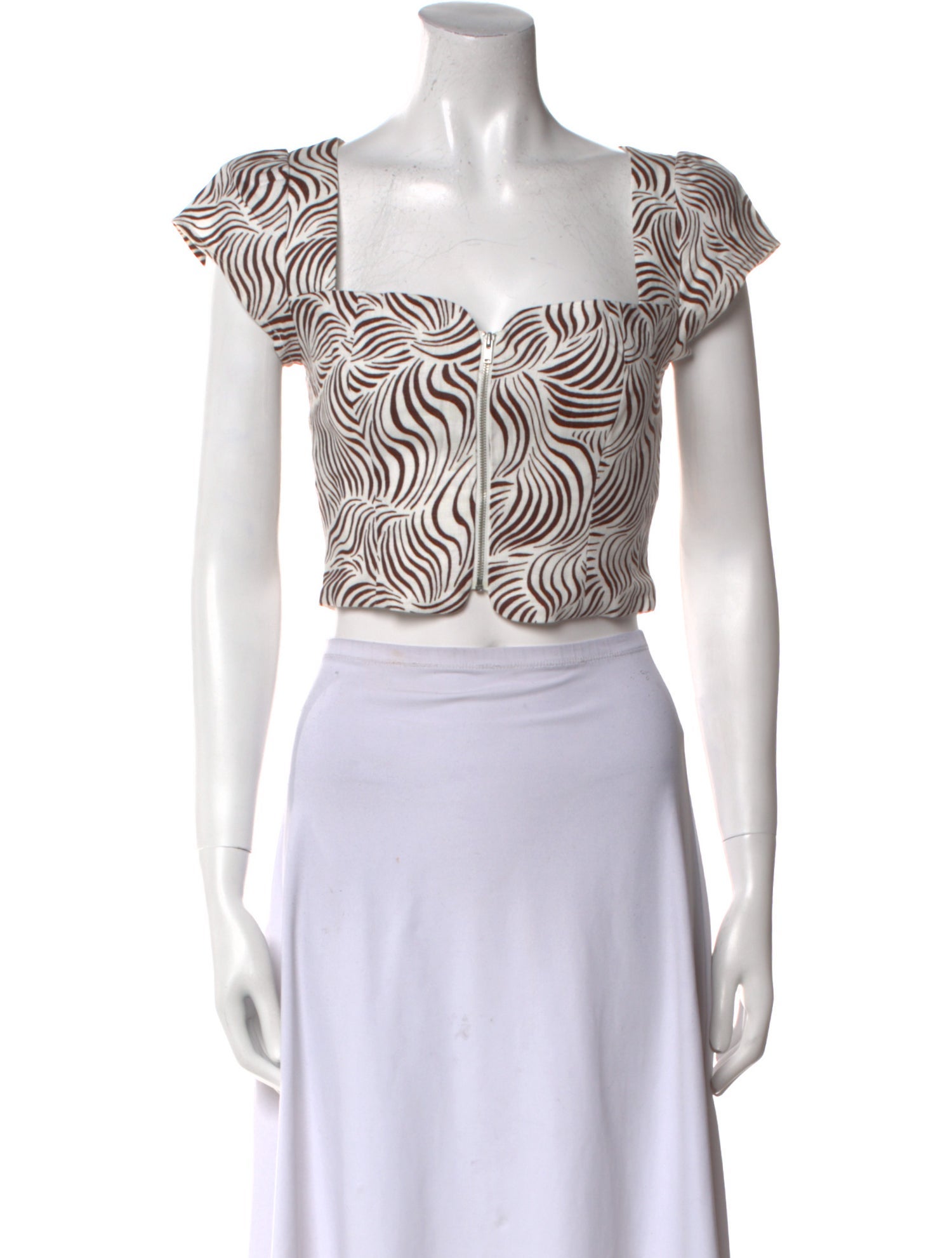 Reformation Linen Printed Crop Top