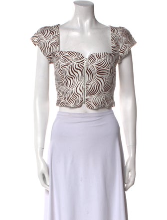 Reformation Linen Printed Crop Top