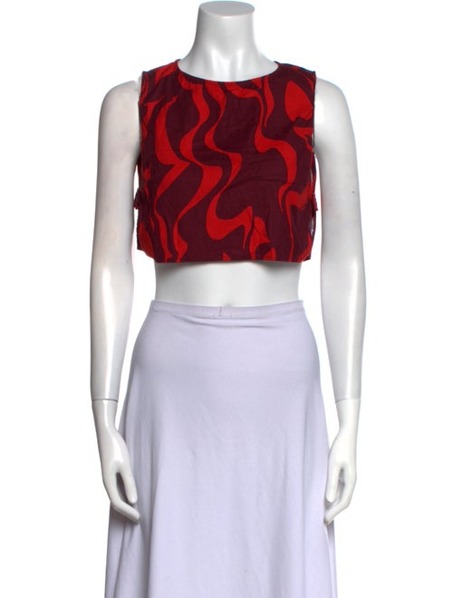 Reformation Printed Bateau Neckline Crop Top