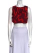 Reformation Printed Bateau Neckline Crop Top
